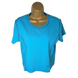 Russell Athletic Dri-Power Blue Contrast Stitch Tee Gym Core Active M Women